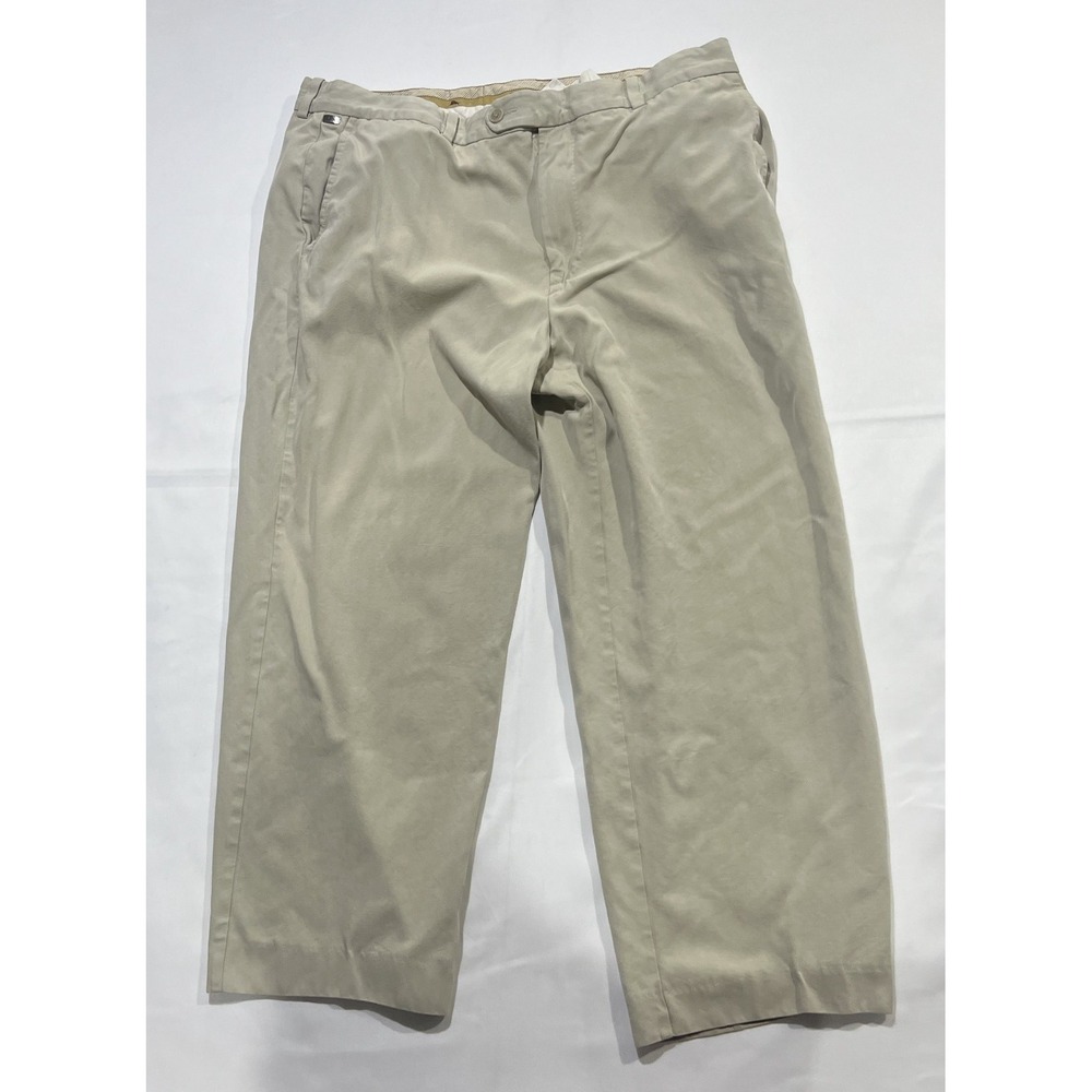 Tommy Bahama Silk Pants Khakis Mens 38x30 Tan Straight Leg Casual Preppy